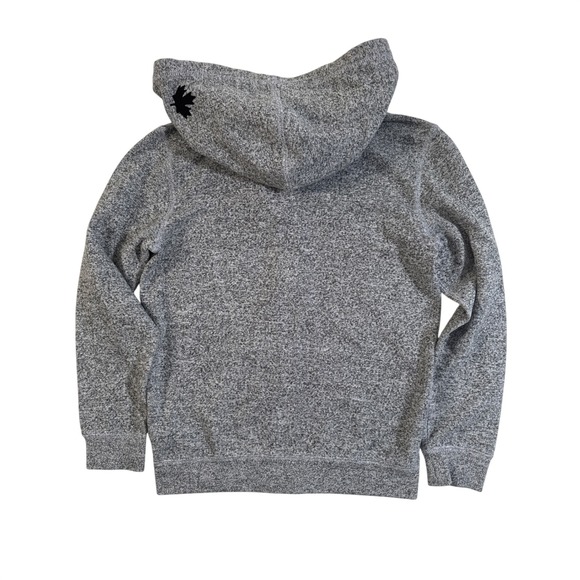 ROOTS Kids Unisex Salt & Pepper Full Zip Hoodie Beaver Logo XL 11–12 Years - Picture 7 of 8